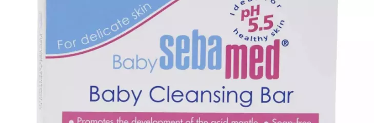The Sebamed baby cleansing bar is a mild cleanser for newborn babies